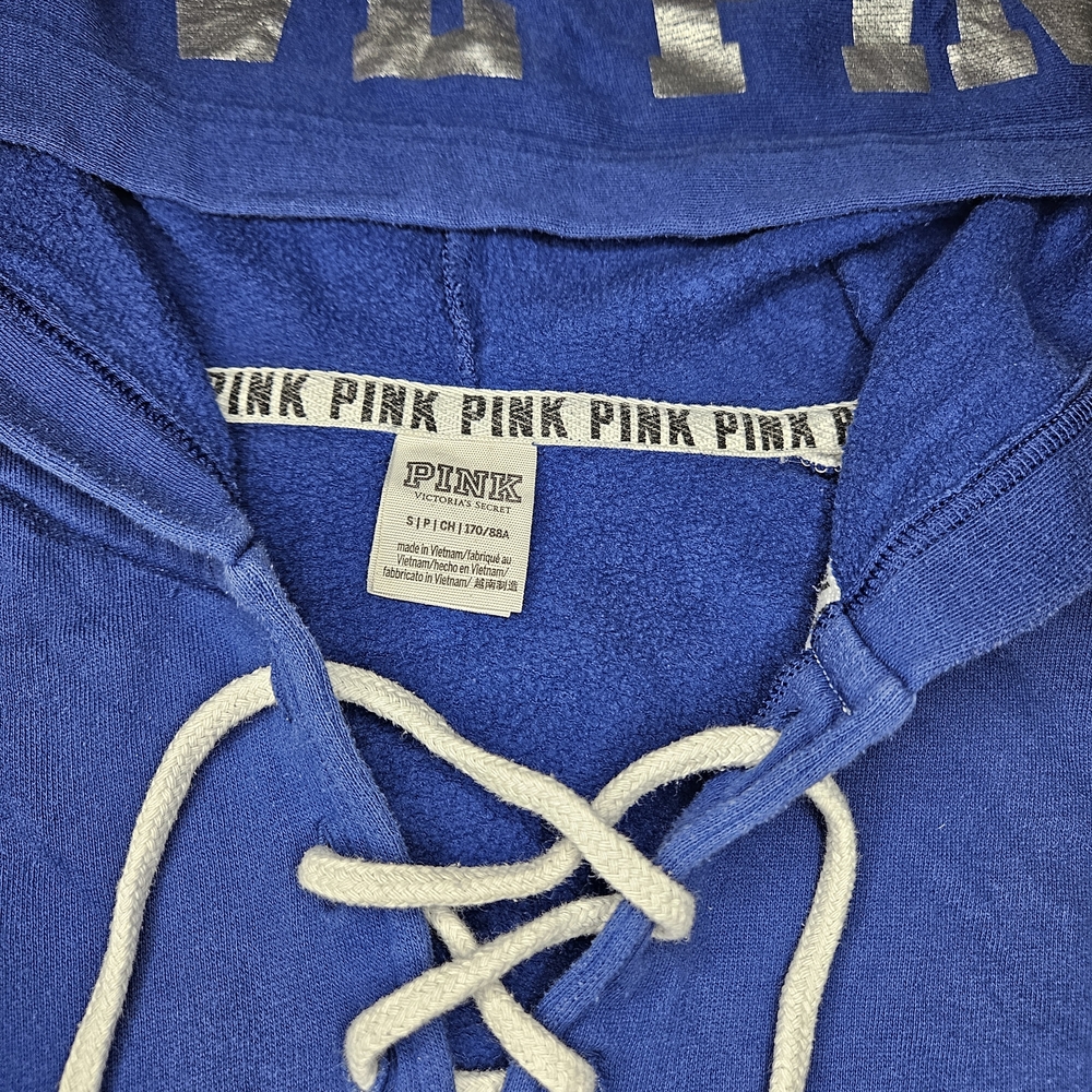 PINK Victoria's Secret Blue Hoodie with Silver Accents - Picture 5 of 5